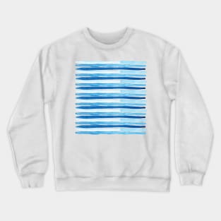 Abstract Blue Watercolor Stripes Crewneck Sweatshirt